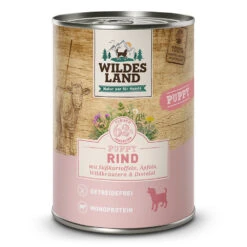 Wildes Land Classic Puppy Rind Mit Süßkartoffel, Apfel Und Wildkräutern Nassfutter 24 X 400 G