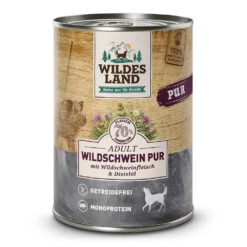 Wildes Land PUR Adult Wildschwein Mit Distelöl Nassfutter 24 X 400 G