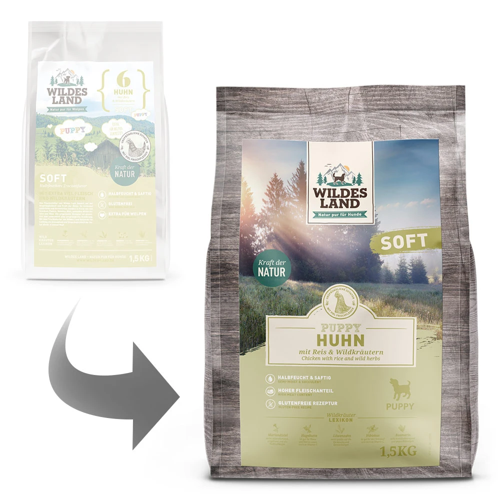 Wildes Land Soft Puppy Huhn Mit Reis Und Wildkräutern Trockenfutter 1,5 Kg 5 Wildes Land Soft Puppy Huhn Mit Reis Und Wildkräutern Trockenfutter 1,5 Kg – Bild 3