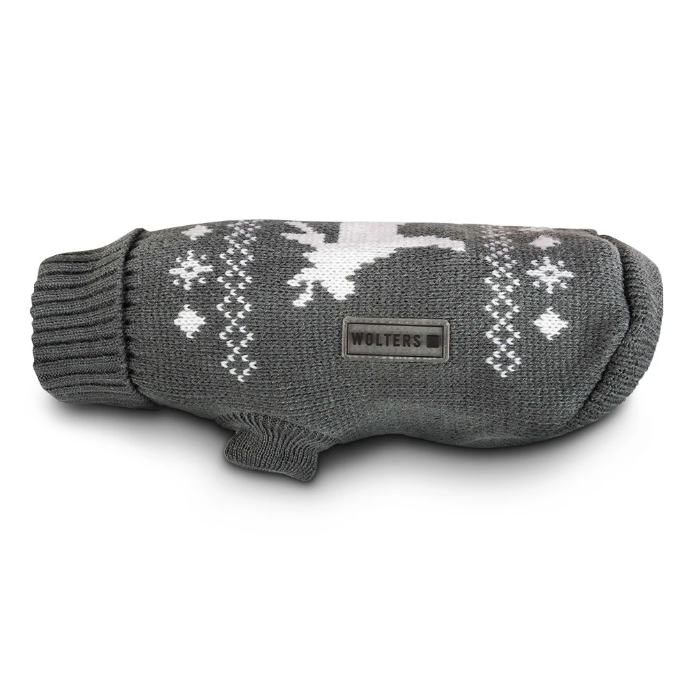 Wolters Strickpullover Elch Für Mops & Co. Grau/weiß Bekleidung Rückenlänge 35 Cm 3 Wolters Strickpullover Elch Für Mops & Co. Grau/weiß Bekleidung Rückenlänge 35 Cm