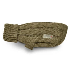 Wolters Strickpullover Zopf Für Mops & Co. Olive Bekleidung Rückenlänge 40 Cm