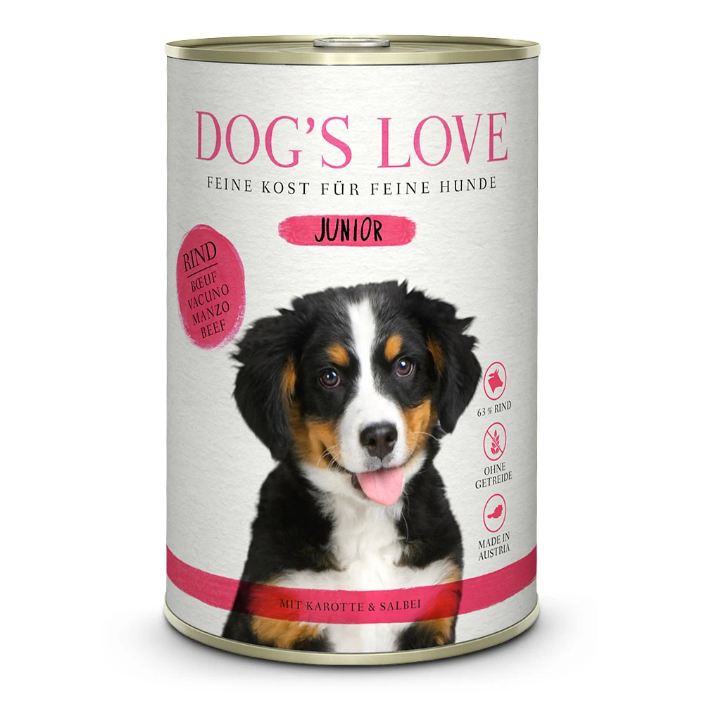 Dog’s Love Junior Rind Mit Karotte Und Salbei Nassfutter 12 X 400 G