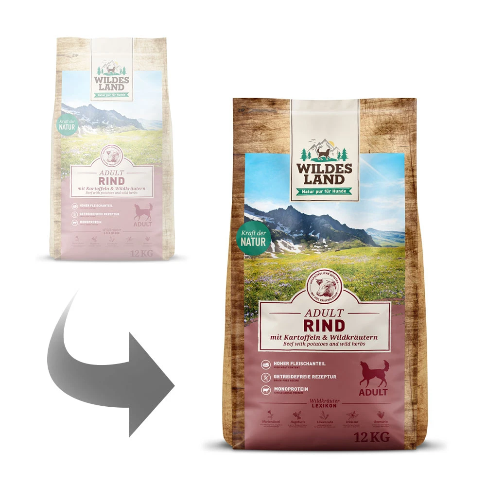 Wildes Land Classic Adult Rind Mit Kartoffeln Und Wildkräutern Trockenfutter 12 Kg 5 Wildes Land Classic Adult Rind Mit Kartoffeln Und Wildkräutern Trockenfutter 12 Kg – Bild 3
