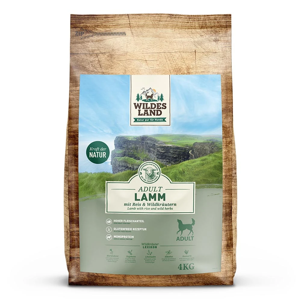 Wildes Land Classic Adult Lamm Mit Reis Und Wildkräutern Trockenfutter 4 Kg