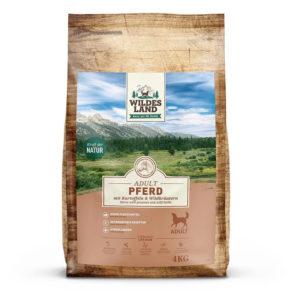 Wildes Land Classic Adult Pferd Mit Kartoffeln Und Wildkräutern Trockenfutter 4 Kg
