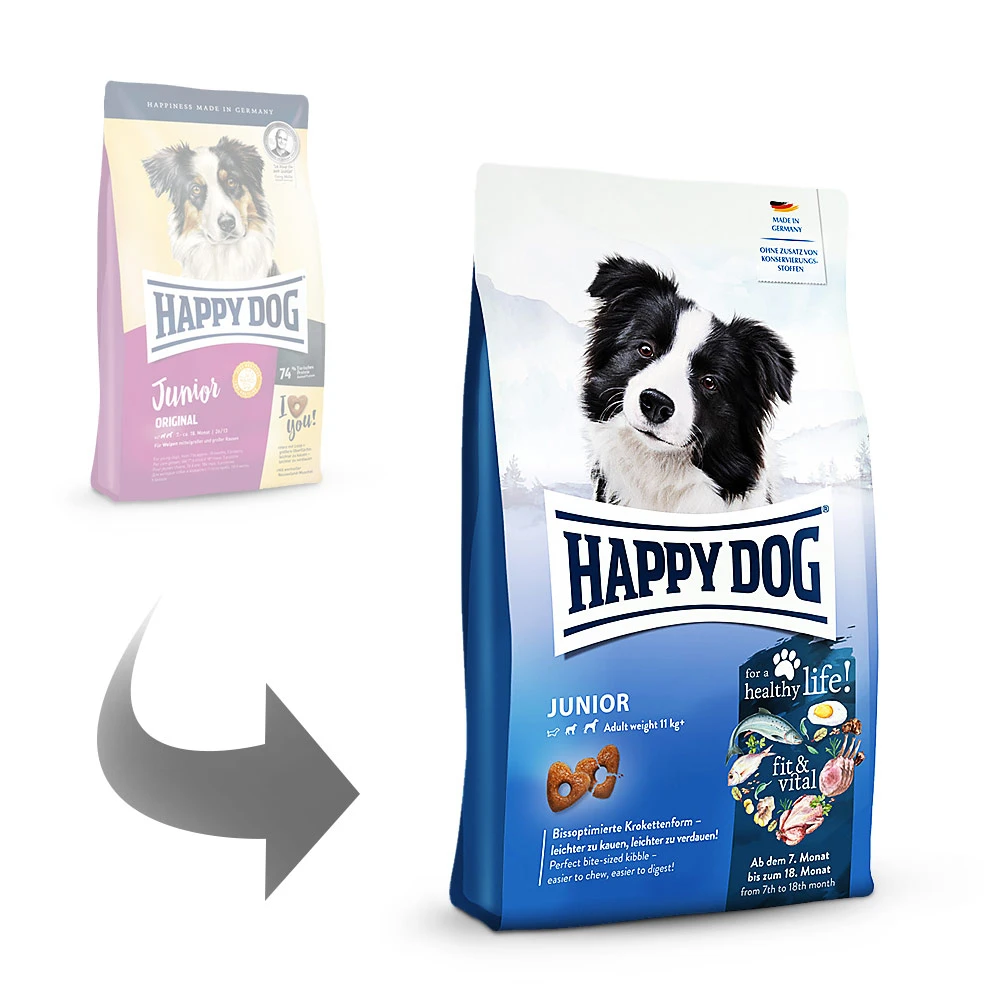 Happy Dog Fit & Vital Junior Trockenfutter 10 Kg 4 Happy Dog Fit & Vital Junior Trockenfutter 10 Kg – Bild 2