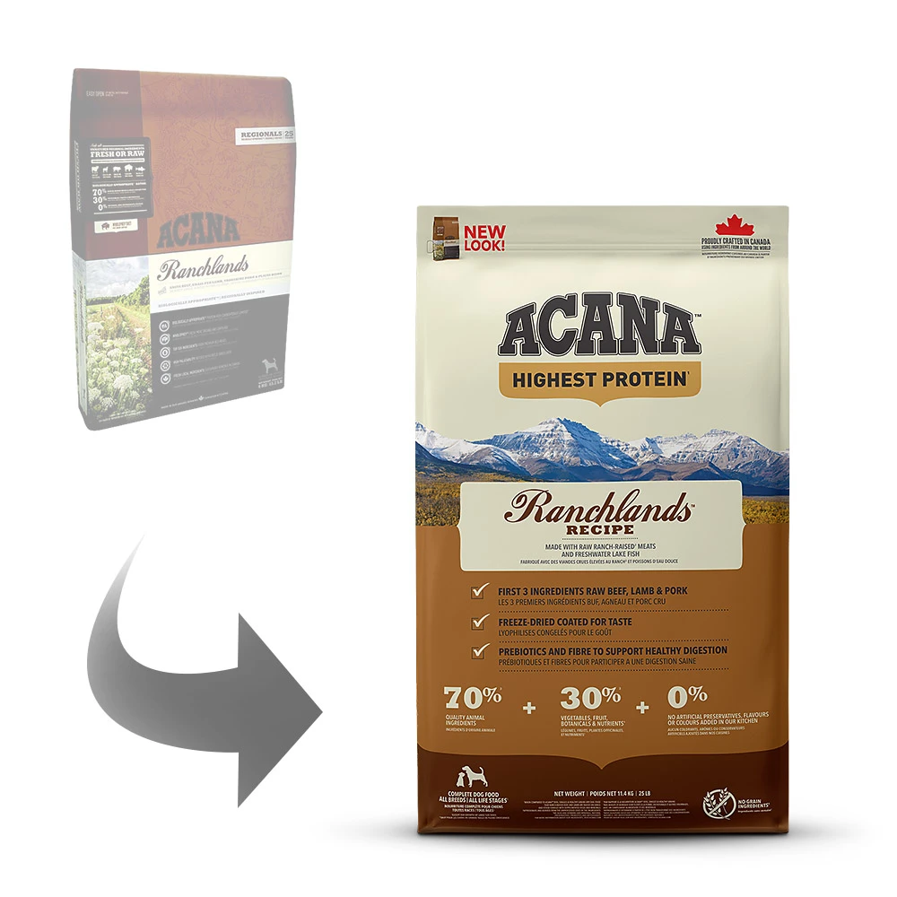 Acana Highest Protein Ranchlands Dogs Trockenfutter 2 X 11,4 Kg 4 Acana Highest Protein Ranchlands Dogs Trockenfutter 2 X 11,4 Kg – Bild 2