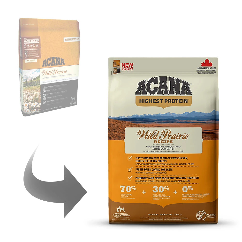 Acana Highest Protein Wild Prairie Dog Trockenfutter 3 X 6 Kg – Bild 2