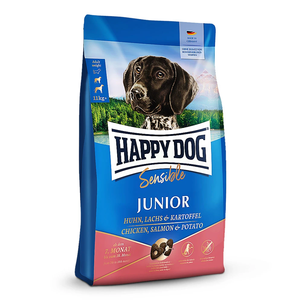 Happy Dog Supreme Sensible Junior Huhn, Lachs & Kartoffel Trockenfutter 2 X 10 Kg 3 Happy Dog Supreme Sensible Junior Huhn, Lachs & Kartoffel Trockenfutter 2 X 10 Kg