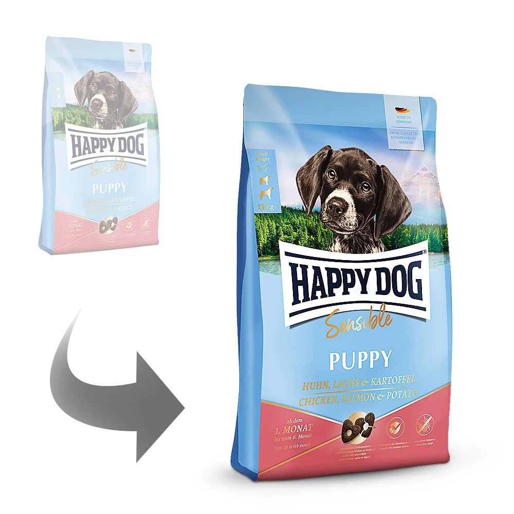 Happy Dog Supreme Sensible Puppy Huhn, Lachs & Kartoffel Trockenfutter 10 Kg – Bild 2