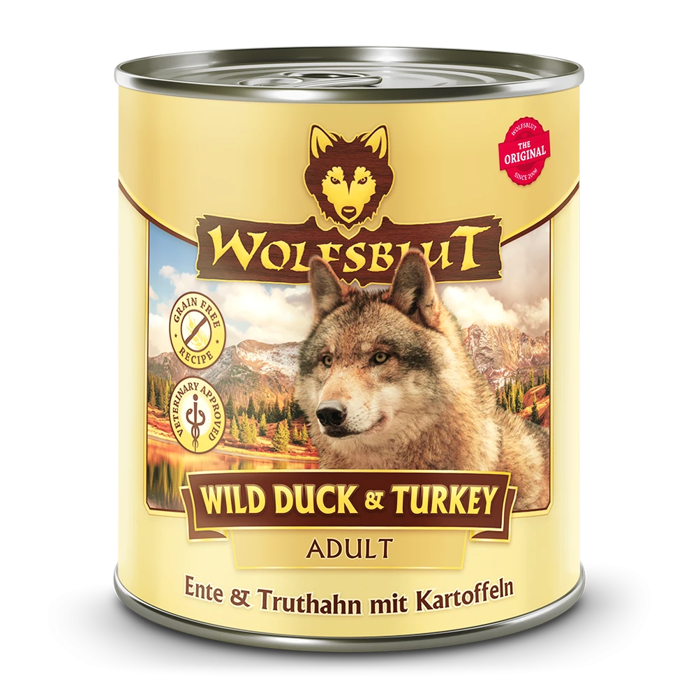 Wolfsblut Adult Wild Duck & Turkey - Ente &Truthahn Mit Kartoffeln Nassfutter 24 X 800 G 3 Wolfsblut Adult Wild Duck & Turkey - Ente &Truthahn Mit Kartoffeln Nassfutter 24 X 800 G