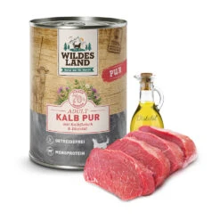 Wildes Land PUR Adult Kalb Mit Distelöl Nassfutter 24 X 400 G