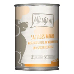 Mjamjam Mahlzeit Saftiges Huhn Mit Zarter Ente Nassfutter 12 X 400 G