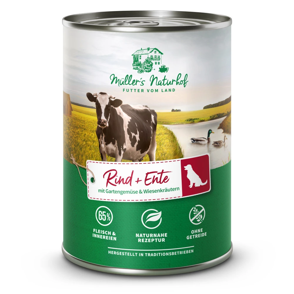 Müller’s Naturhof Rind Und Ente Nassfutter 6 X 400 G