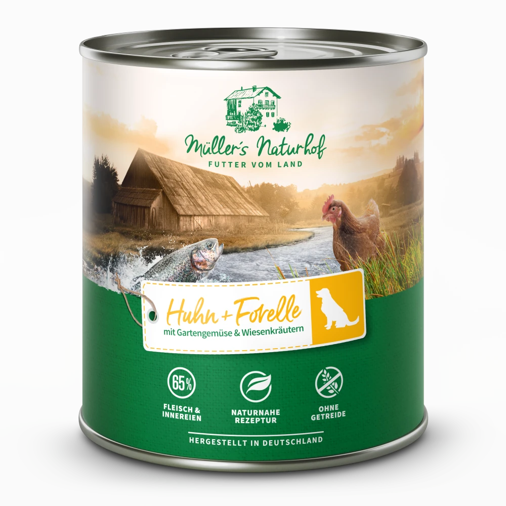 Müller’s Naturhof Huhn Und Forelle Nassfutter 6 X 800 G