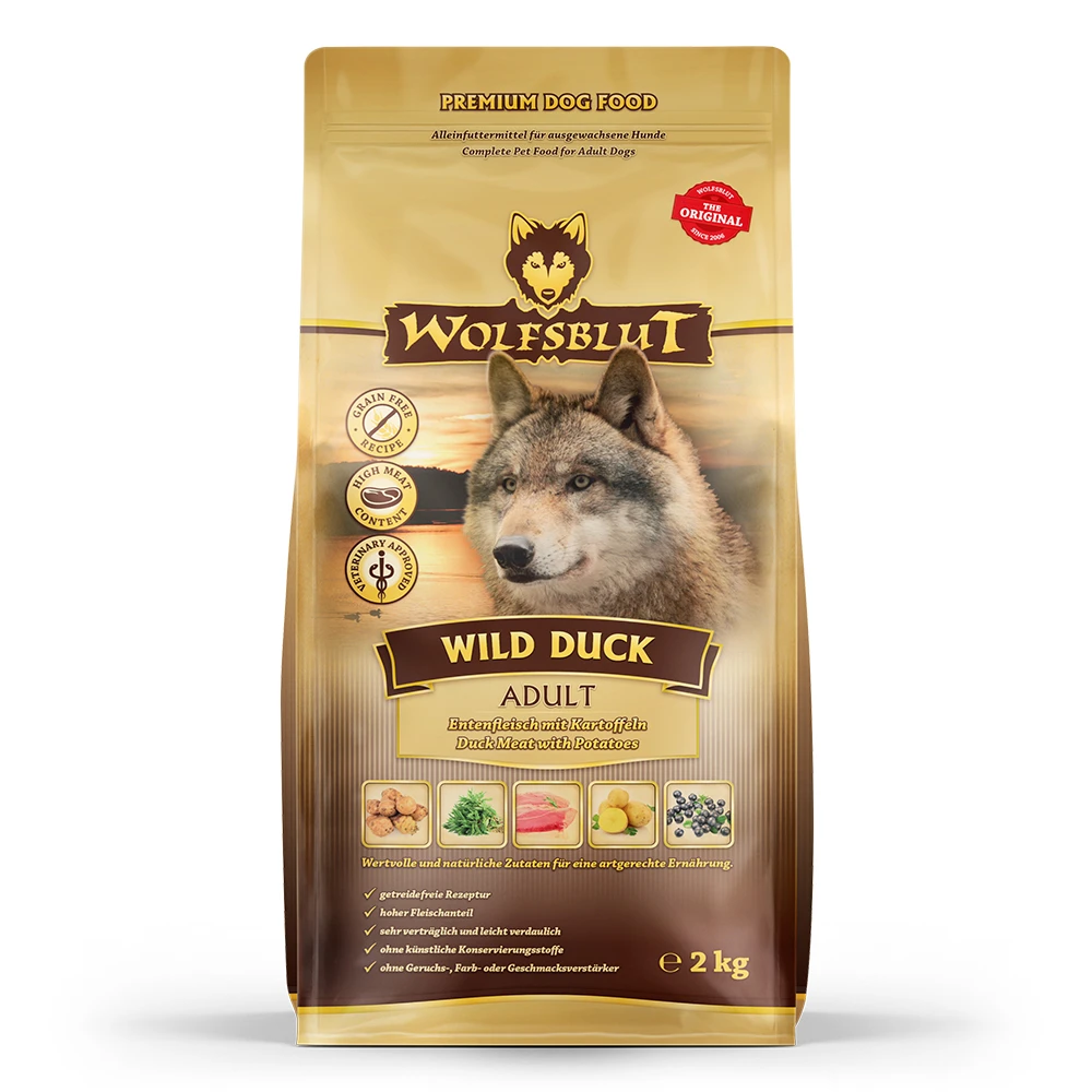 Wolfsblut Adult Wild Duck - Ente Und Kartoffel Trockenfutter 2 Kg 4 Wolfsblut Adult Wild Duck - Ente Und Kartoffel Trockenfutter 2 Kg – Bild 2