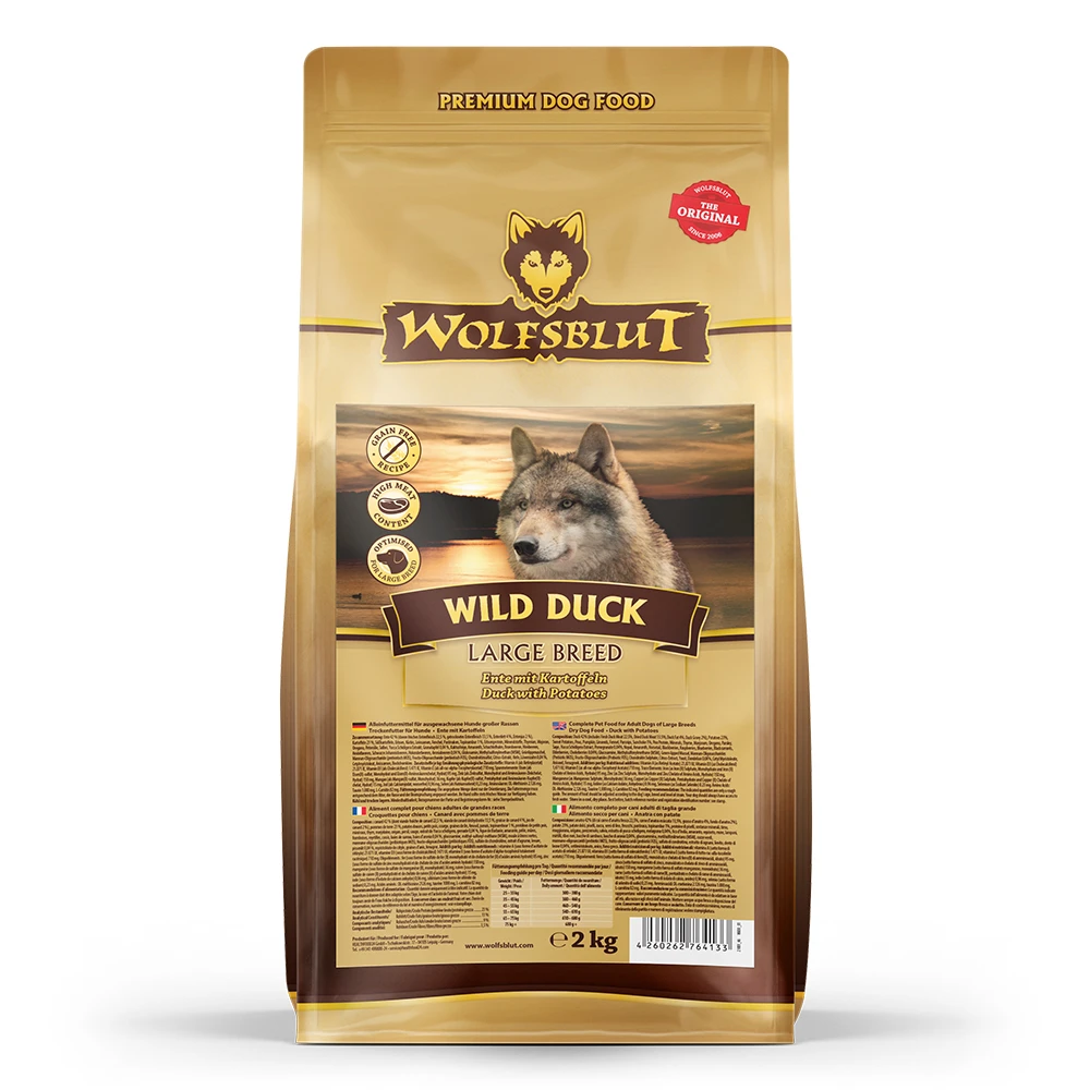 Wolfsblut Large Breed Wild Duck - Ente Und Kartoffel Trockenfutter 4 X 2 Kg 4 Wolfsblut Large Breed Wild Duck - Ente Und Kartoffel Trockenfutter 4 X 2 Kg – Bild 2