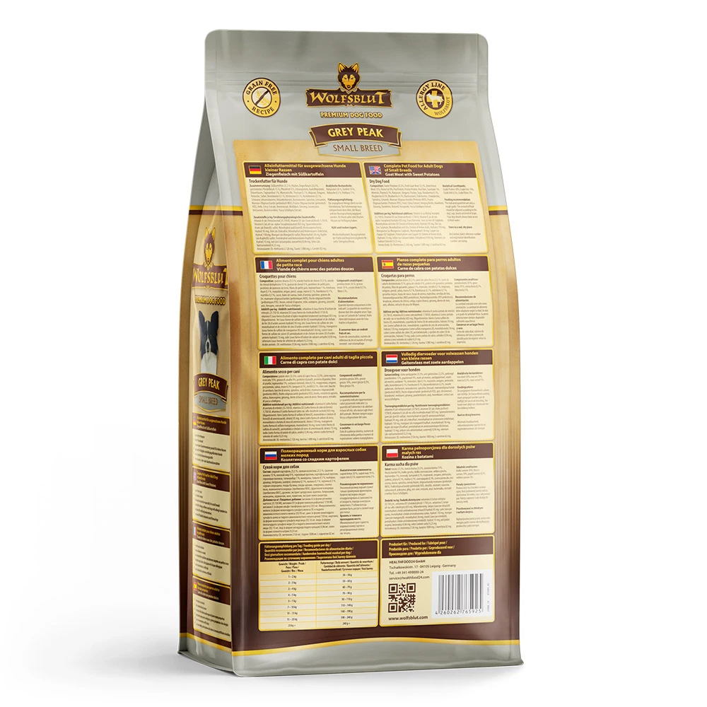 Wolfsblut Small Breed Grey Peak - Ziegenfleisch Und Süßkartoffel Trockenfutter 4 X 2 Kg – Bild 3