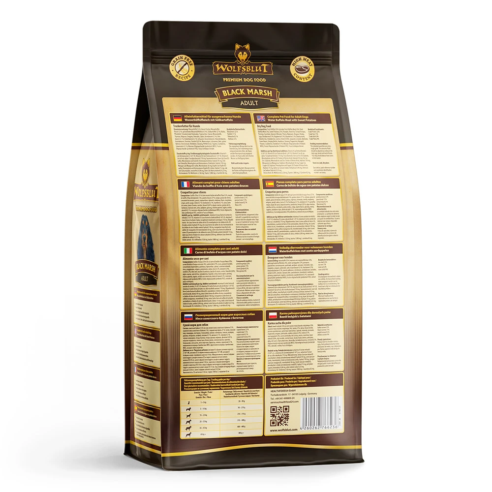 Wolfsblut Black Marsh - Wasserbüffel Mit Süßkartoffel Trockenfutter 2 Kg 5 Wolfsblut Black Marsh - Wasserbüffel Mit Süßkartoffel Trockenfutter 2 Kg – Bild 3