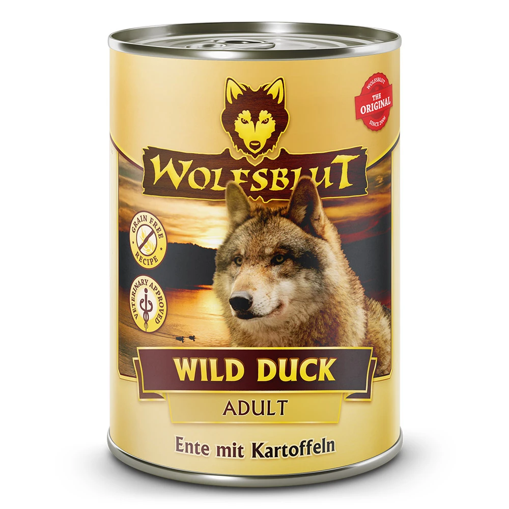 Wolfsblut Adult Wild Duck - Ente Mit Kartoffeln Nassfutter 24 X 395 G