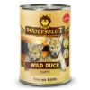 Wolfsblut Wild Duck - Ente Mit Kürbis Nassfutter 12 X 395 G -Angebote Futter Reich Store wb783090 wolfsblut nassfutter wildduckpuppy 395g dose 4260603783090 1000px shd 1