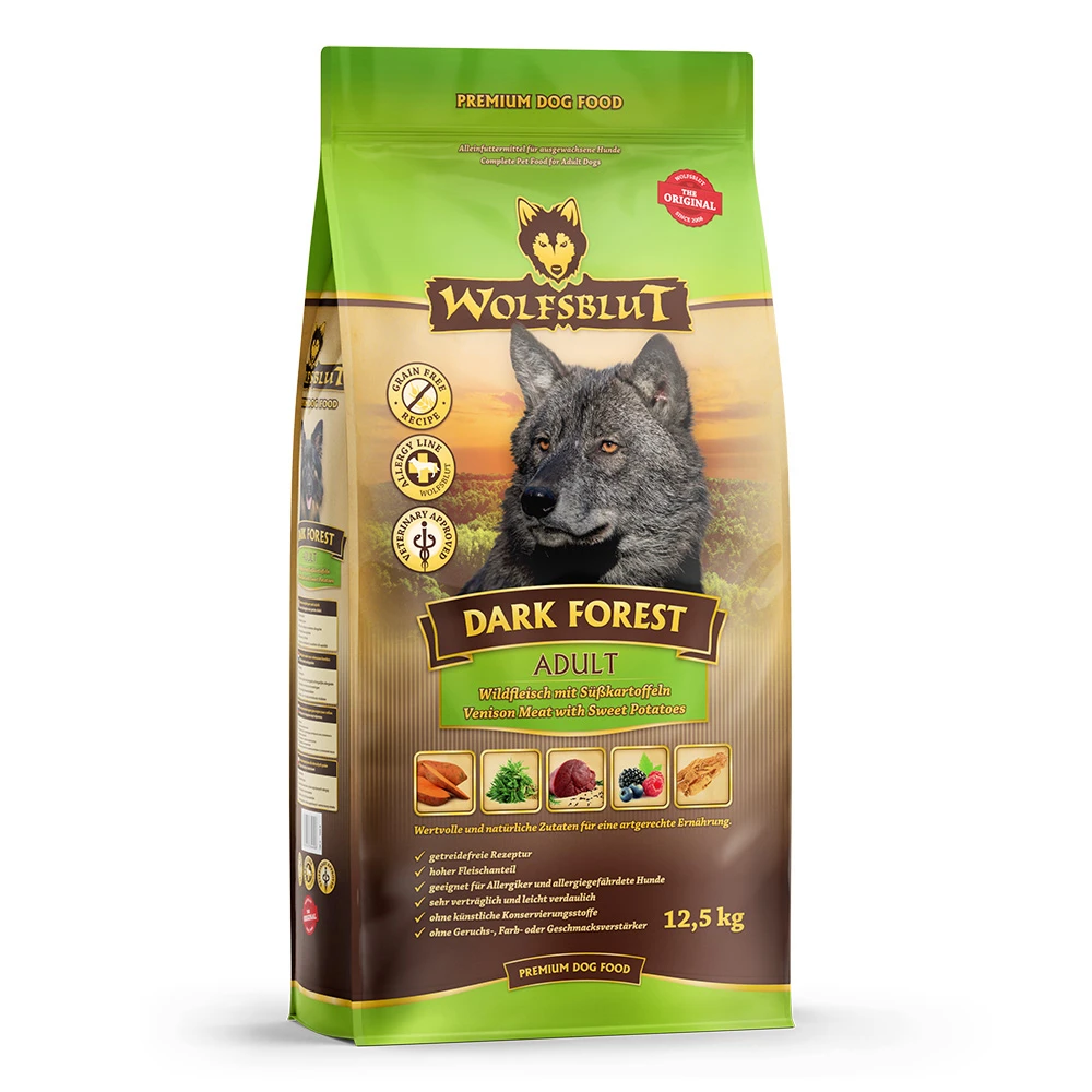 Wolfsblut Adult Dark Forest - Wild Und Süßkartoffel Trockenfutter 12,5 Kg