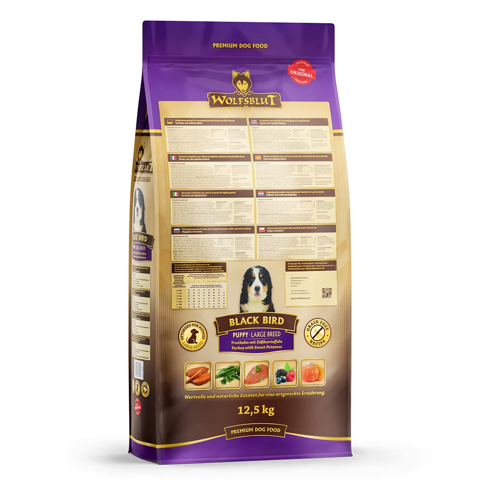 Wolfsblut Large Breed Puppy Black Bird - Truthahn Und Süßkartoffel Trockenfutter 12,5 Kg 5 Wolfsblut Large Breed Puppy Black Bird - Truthahn Und Süßkartoffel Trockenfutter 12,5 Kg – Bild 3