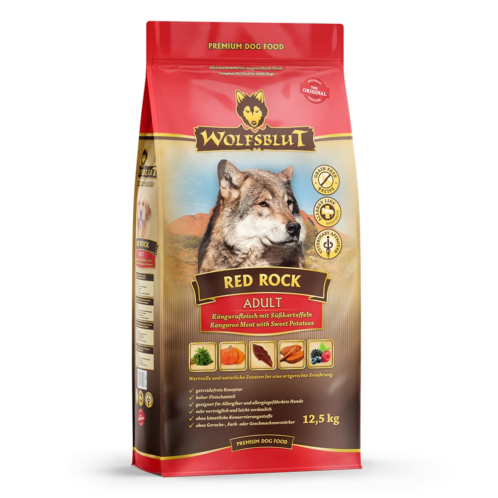 Wolfsblut Adult Red Rock - Kängurufleisch Und Süßkartoffeln Trockenfutter 2 X 12,5 Kg 3 Wolfsblut Adult Red Rock - Kängurufleisch Und Süßkartoffeln Trockenfutter 2 X 12,5 Kg