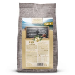 Wildes Land Soft Adult Ente Mit Reis Und Wildkräutern Trockenfutter 5 Kg -Angebote Futter Reich Store wl514896 wildesland softfutter hund ente 5kg back 4250839514896 1000px shd