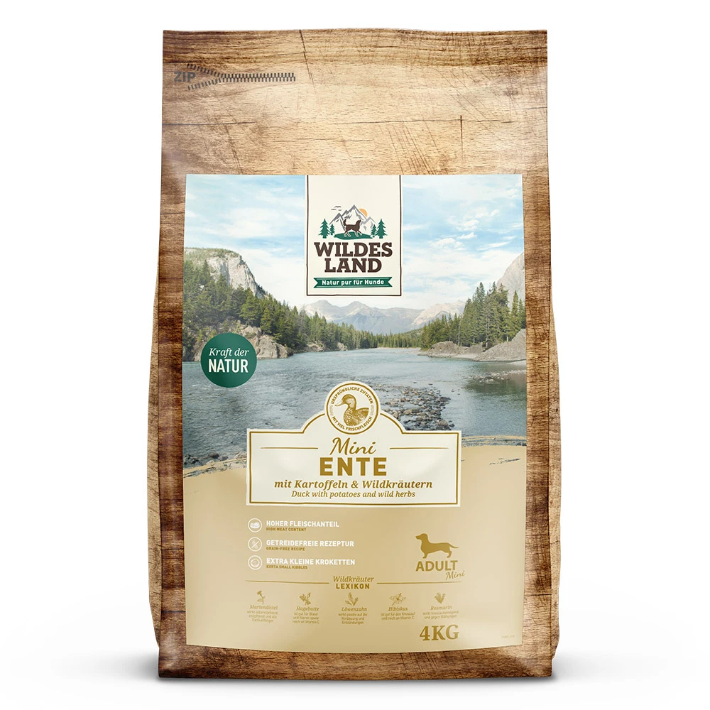 Wildes Land Classic Mini Ente Mit Kartoffeln Und Wildkräutern Trockenfutter 4 Kg 3 Wildes Land Classic Mini Ente Mit Kartoffeln Und Wildkräutern Trockenfutter 4 Kg