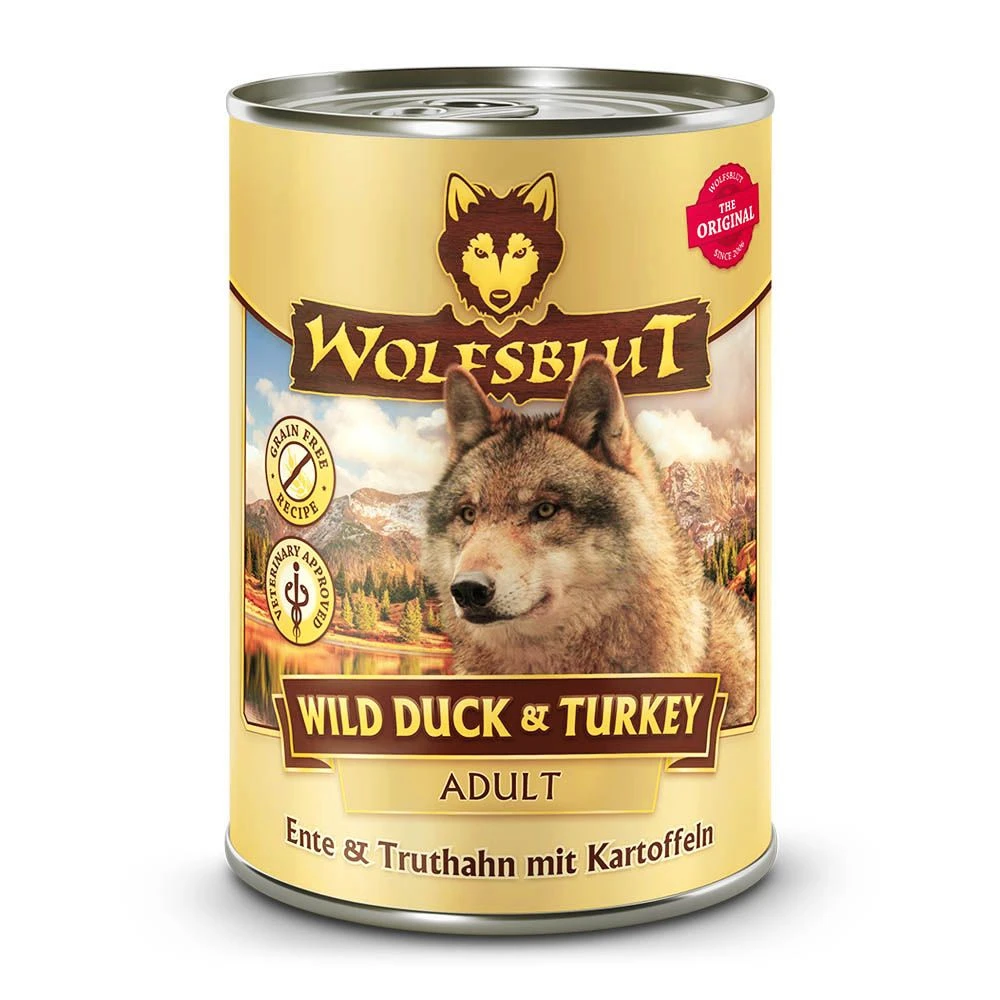Wolfsblut Adult Wild Duck & Turkey - Ente &Truthahn Mit Kartoffeln Nassfutter 12 X 395 G 3 Wolfsblut Adult Wild Duck & Turkey - Ente &Truthahn Mit Kartoffeln Nassfutter 12 X 395 G